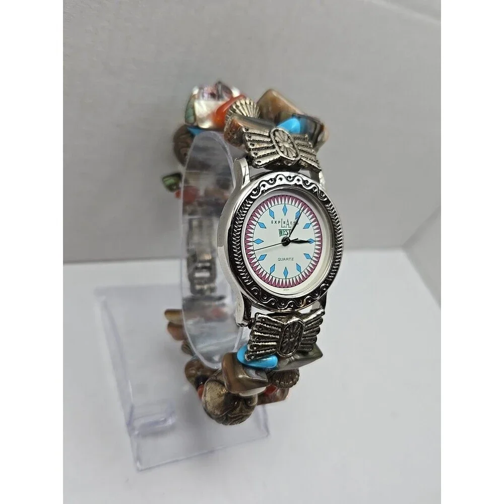 La Express West Quartz Turquoise Southwest Beaded Watch Womens New Battery Boho - Picture 3 of 10
